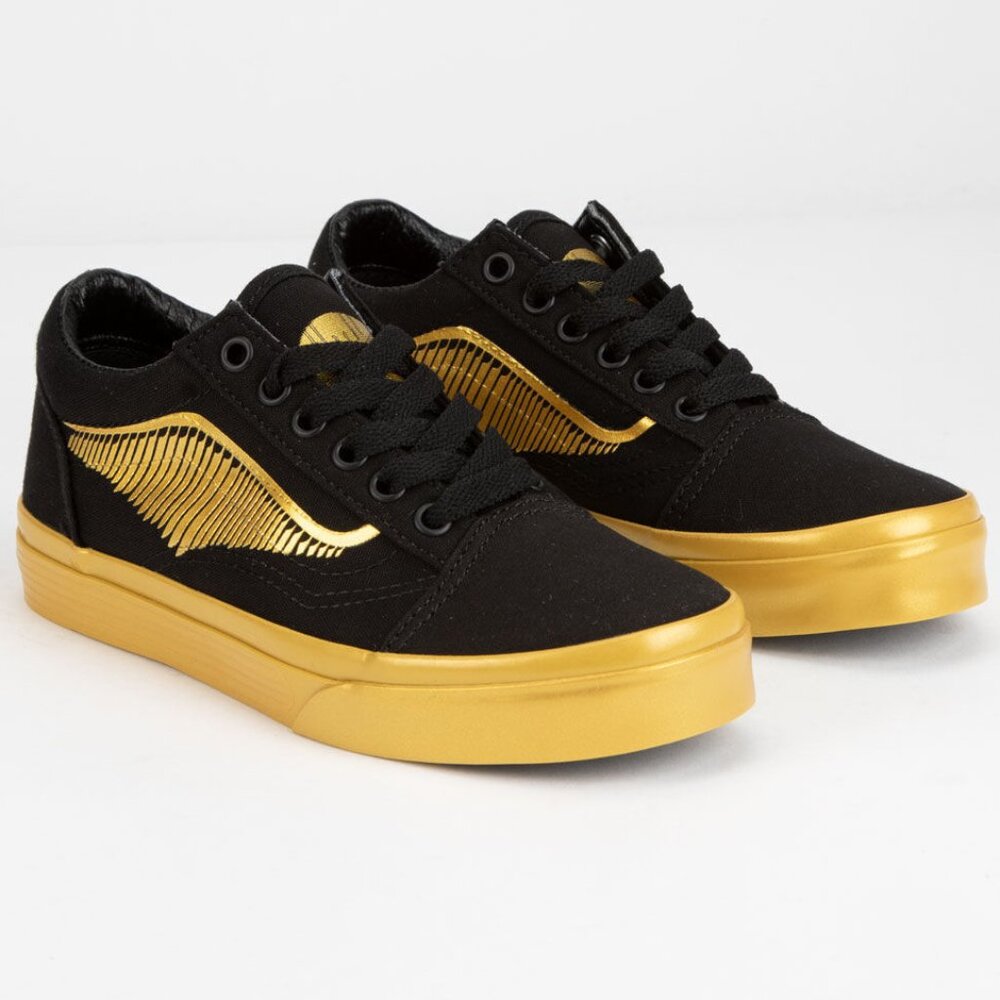 VANS Harry Potter Old Skool Black Golden Quidditch Snitch Sneakers US W 5.5 M 4